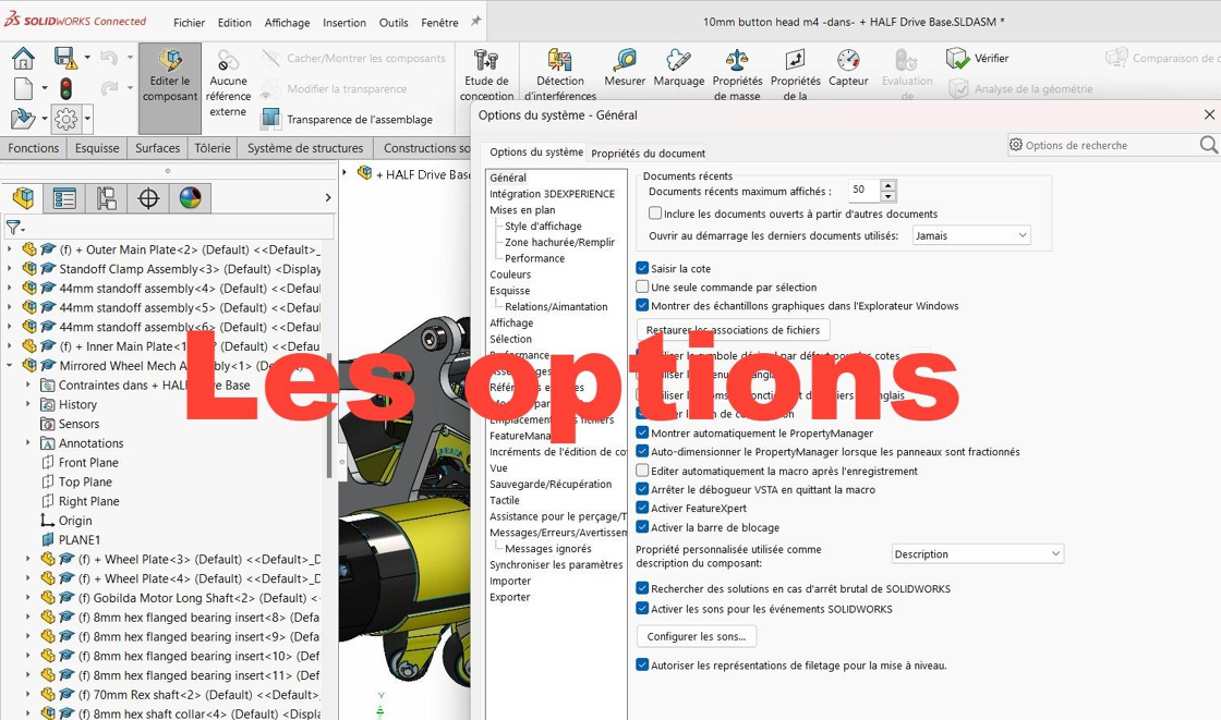 Quels réglages faire sur SOLIDWORKS pour optimiser l'ouverture de Grands Assemblages ?